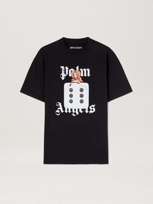 PALM ANGELS  Pin up T-shirt BLACK - OFF WHITE PMAA001S25JER00B