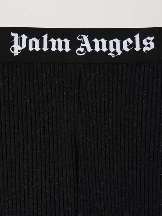 PALM ANGELS  Lurex flare pants BLACK BLACK PGCA016S25JER001
