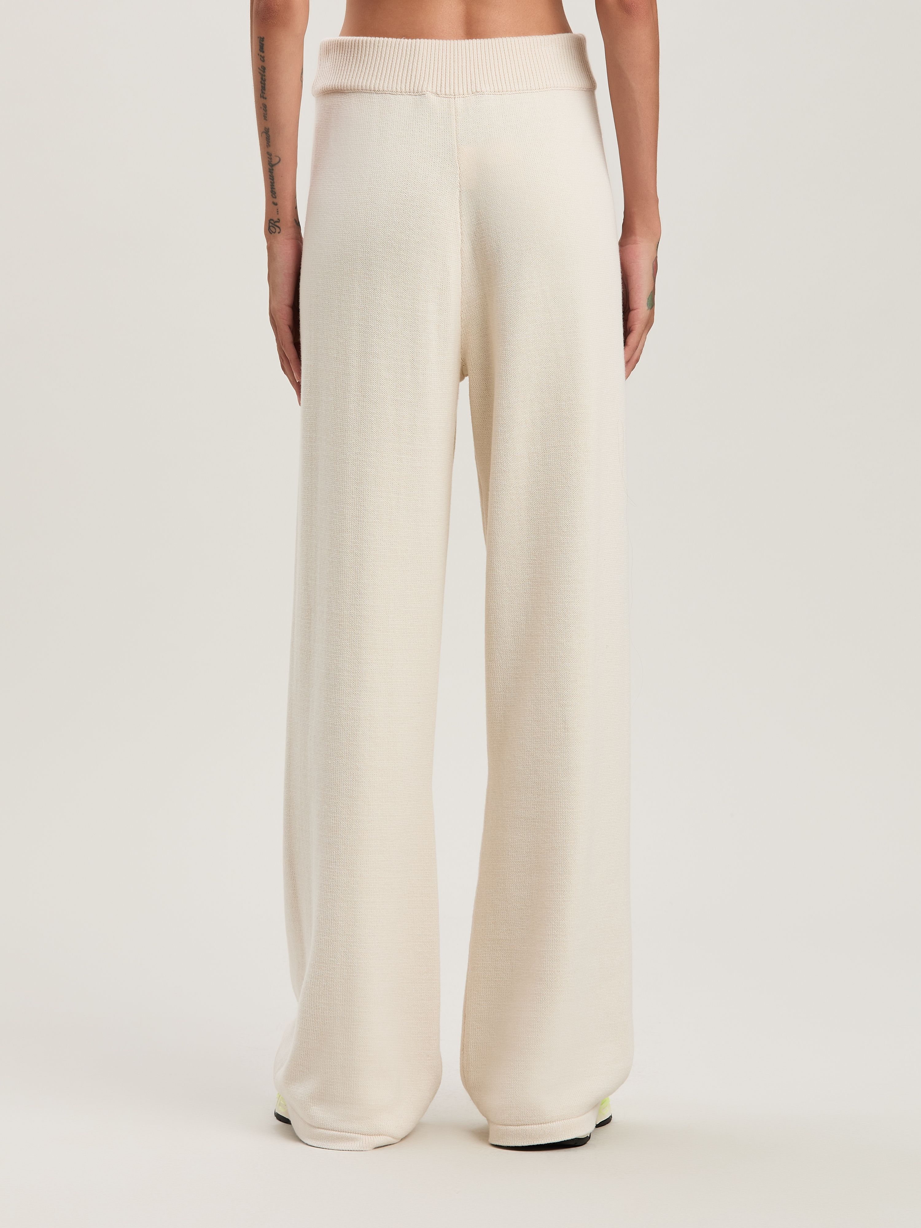 PALM ANGELS  Palm Inlay Track knit pants OFF WHITE - CAMMELLO PWHG035S25KNI001