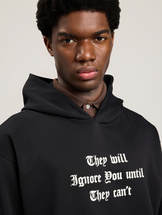 PALM ANGELS Statement Hoodie BLACK OFF WHITE PMBB17DS26FLE005