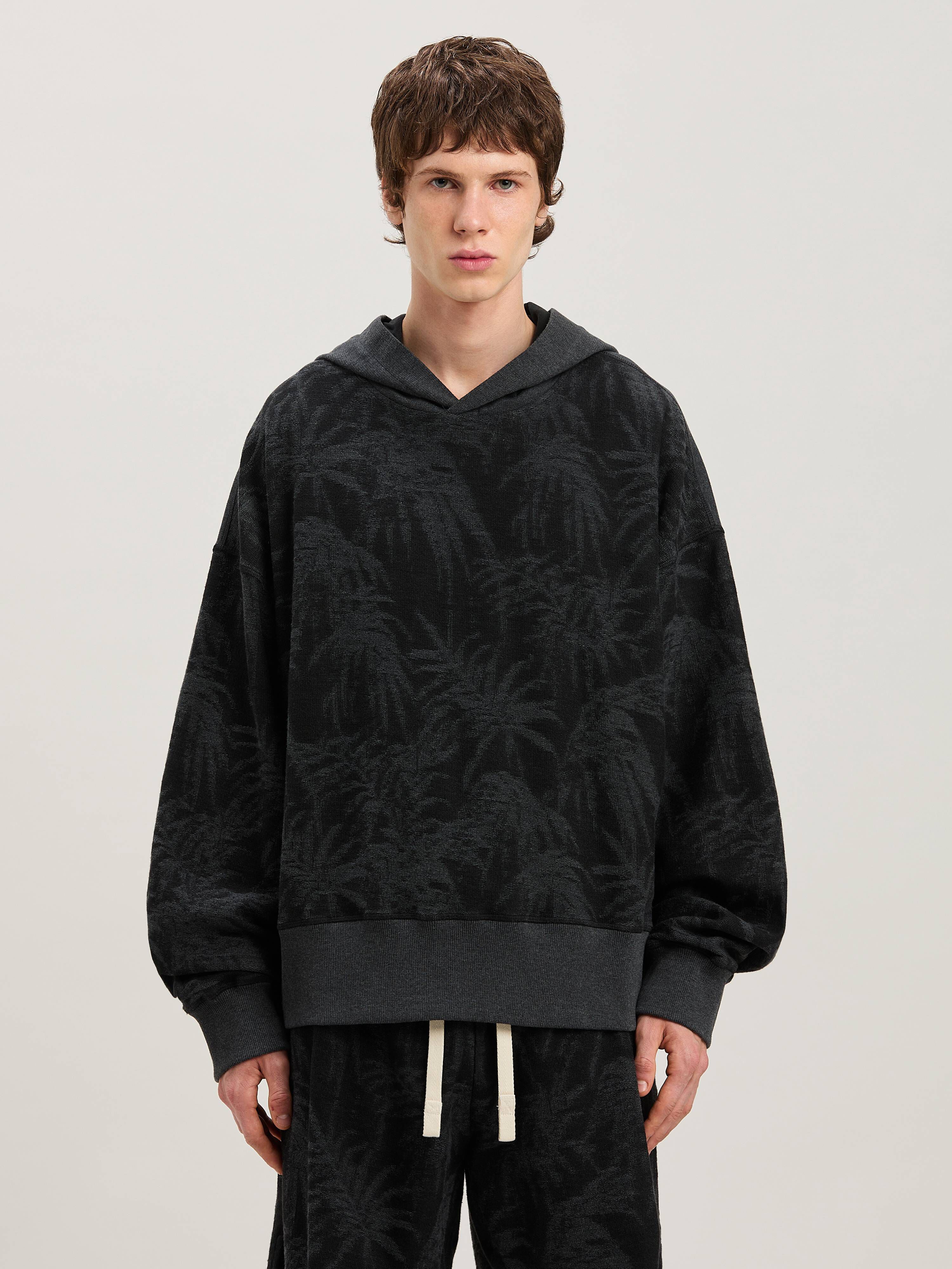 PALM ANGELS  Palmen Hoodie BLACK - GREY PMBB169S25FAB001