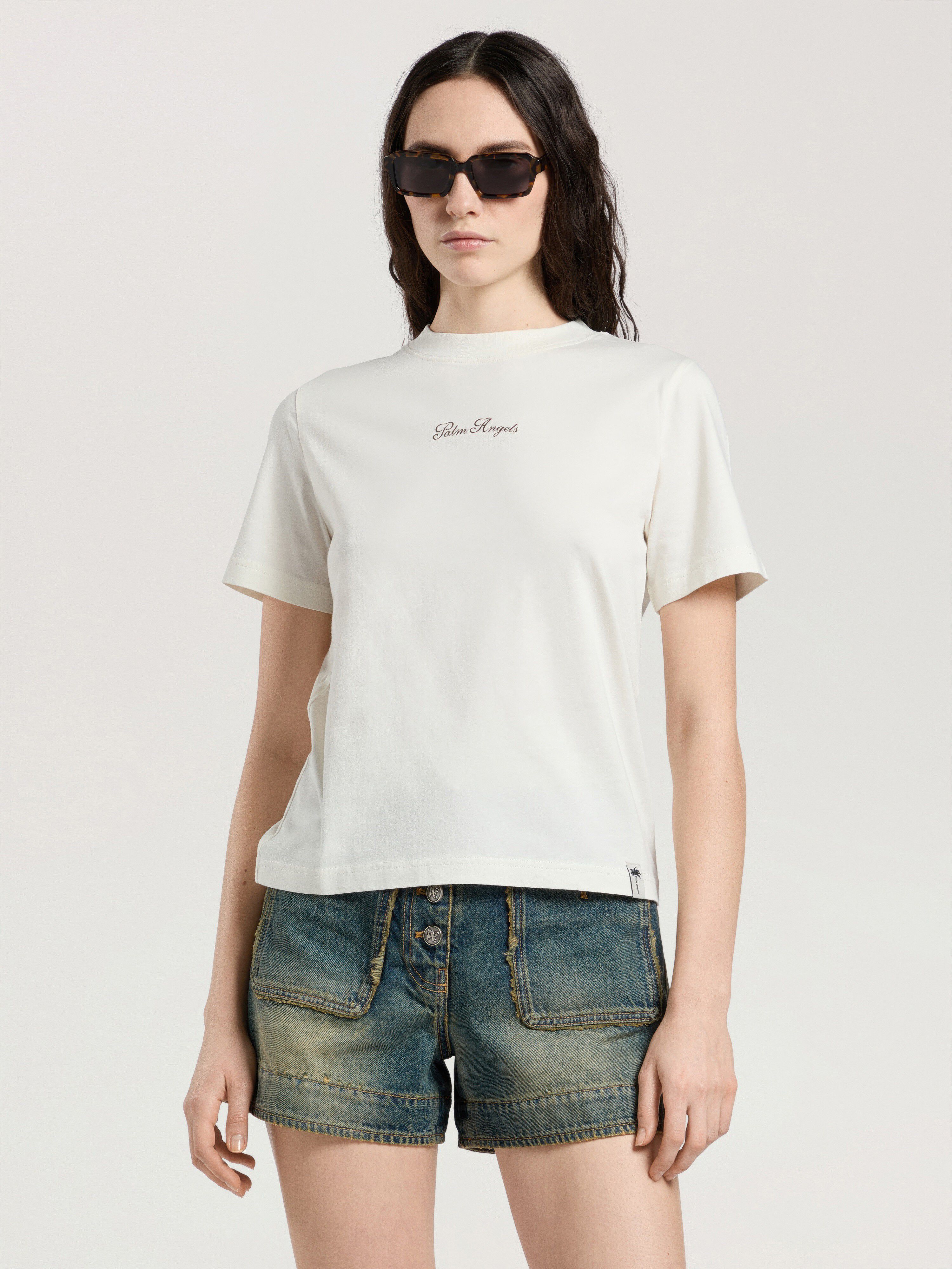 Paradise Regular T-Shirt PALM ANGELS Paradise Regular T-Shirt OFF WHITE - BROWN PAWAA06W26JR04
