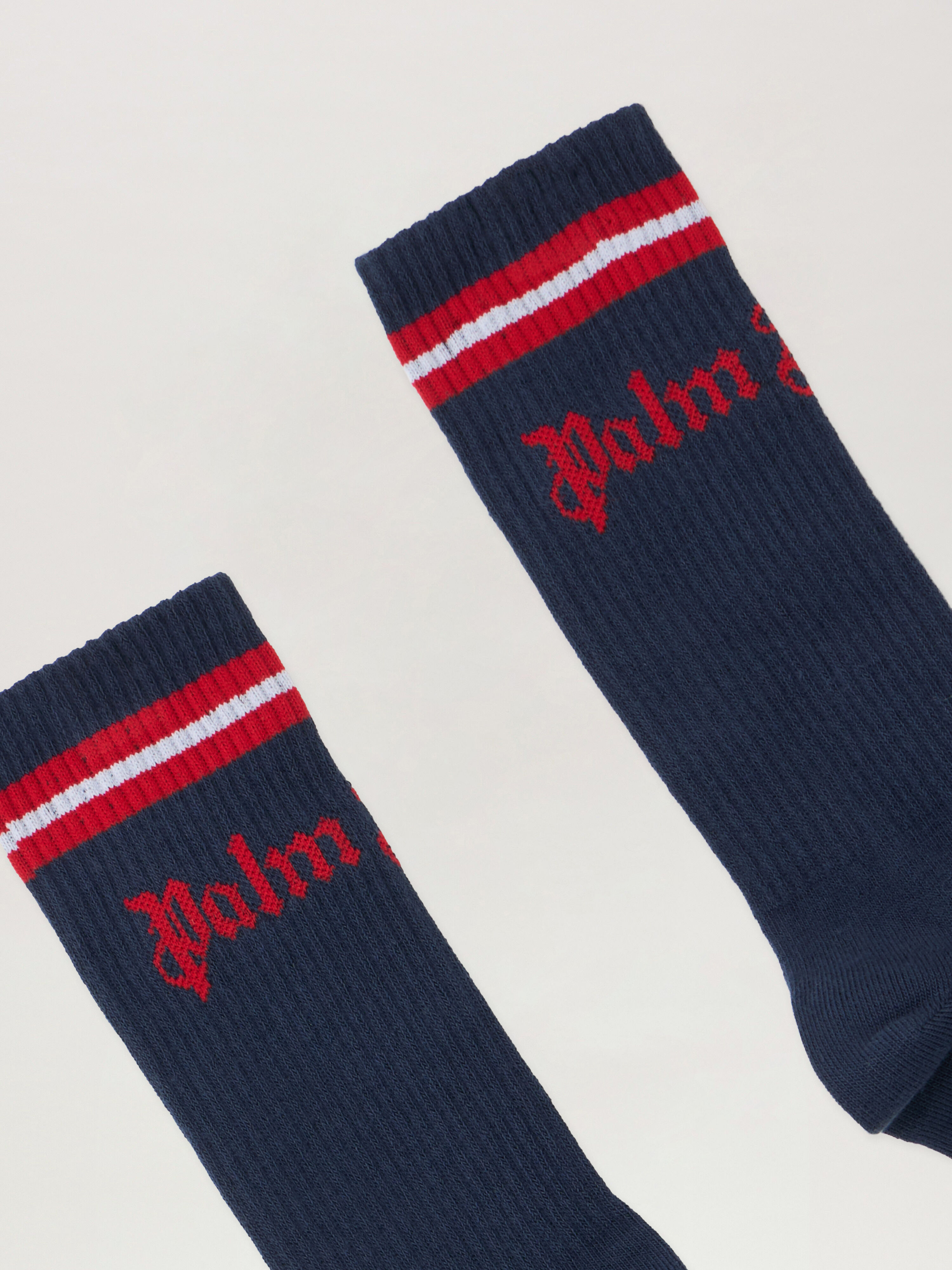 PALM ANGELS Pa Track High Socks NAVY BLUE - RED PBRA005F25KNI001
