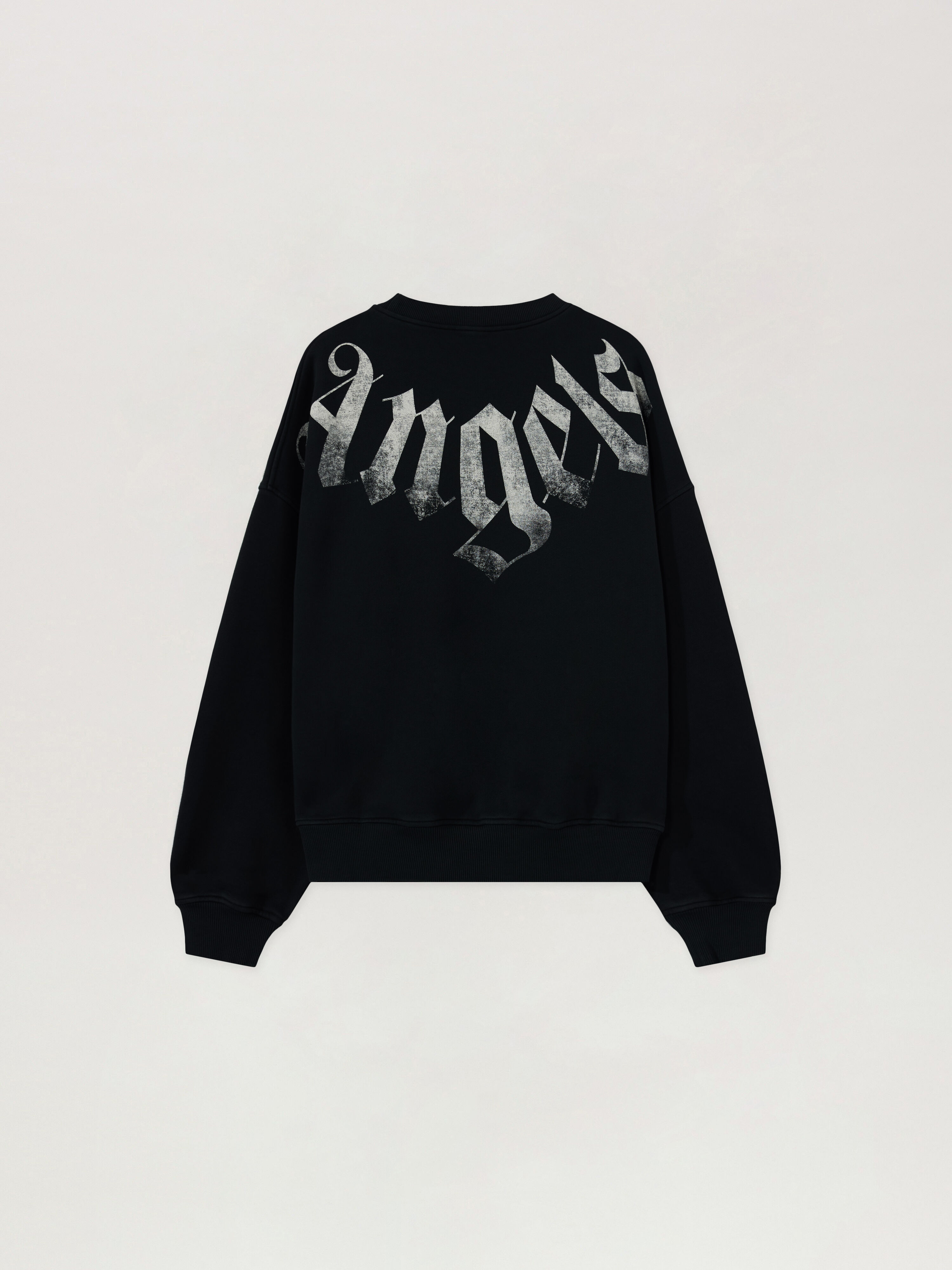 Felpa Big Neck Logo Loose PALM ANGELS Felpa Big Neck Logo Loose BLACK - OFF WHITE PAMBA04F26FL01