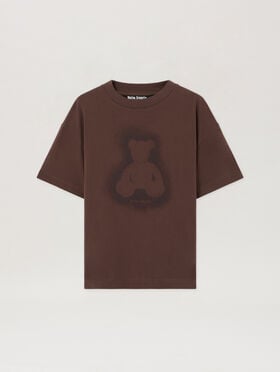 PALM ANGELS Spray Bear T-Shirt BROWN DARK BROWN PMAA109S26JER001