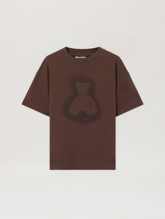 PALM ANGELS Spray Bear T-Shirt BROWN DARK BROWN PMAA109S26JER001