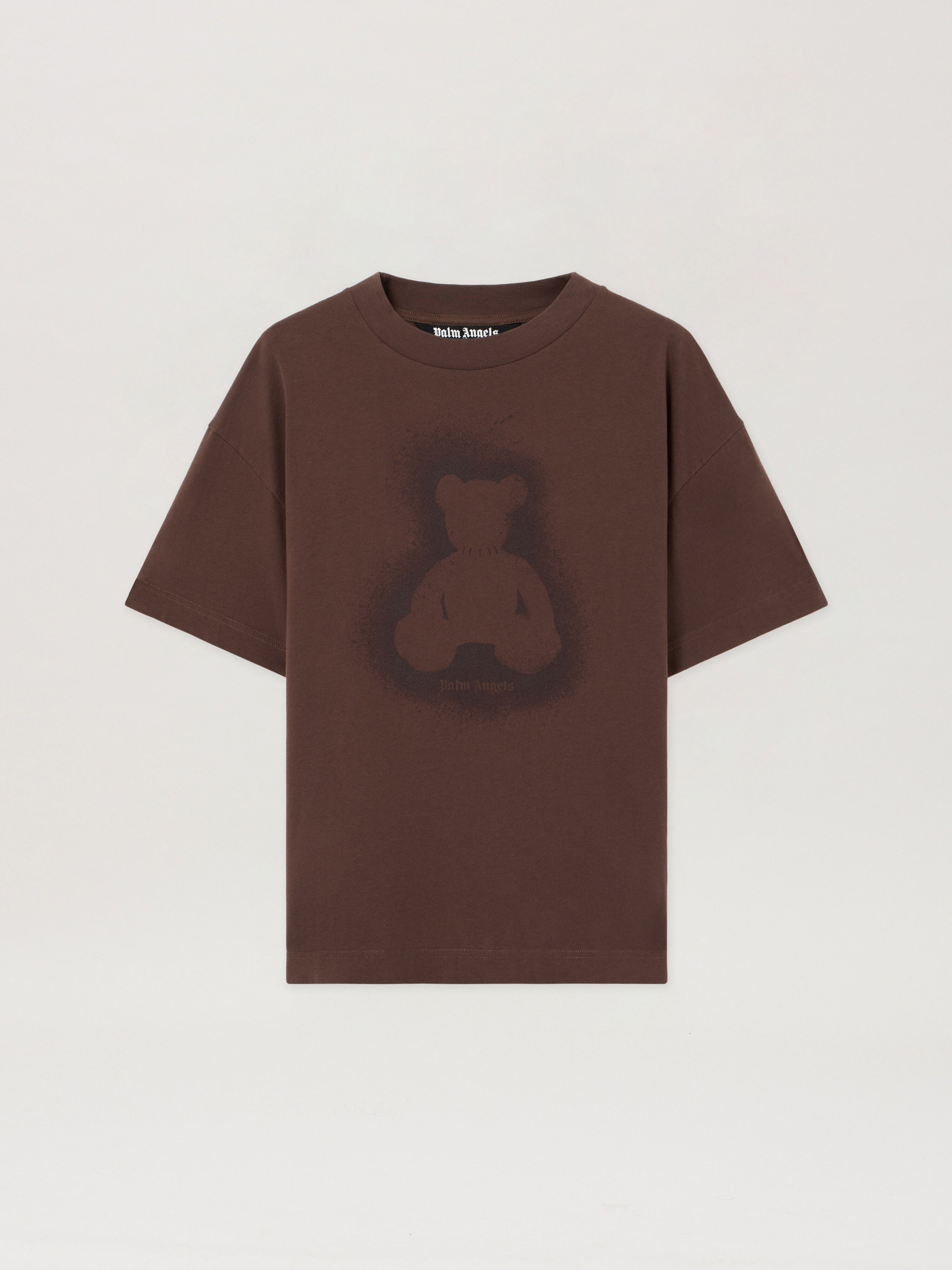 PALM ANGELS Spray Bear T-Shirt BROWN DARK BROWN PMAA109S26JER001