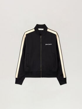 PALM ANGELS Classic Logo Track Bomber Jacket BLACK OFF WHITE PWBD050S26FAB001