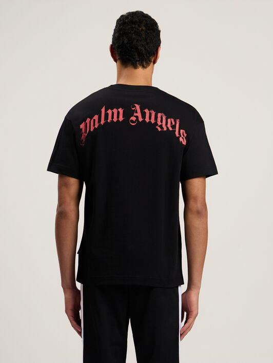 PALM ANGELS Spray Broken Bear T-Shirt Black/Pink PMAA109T26JER002