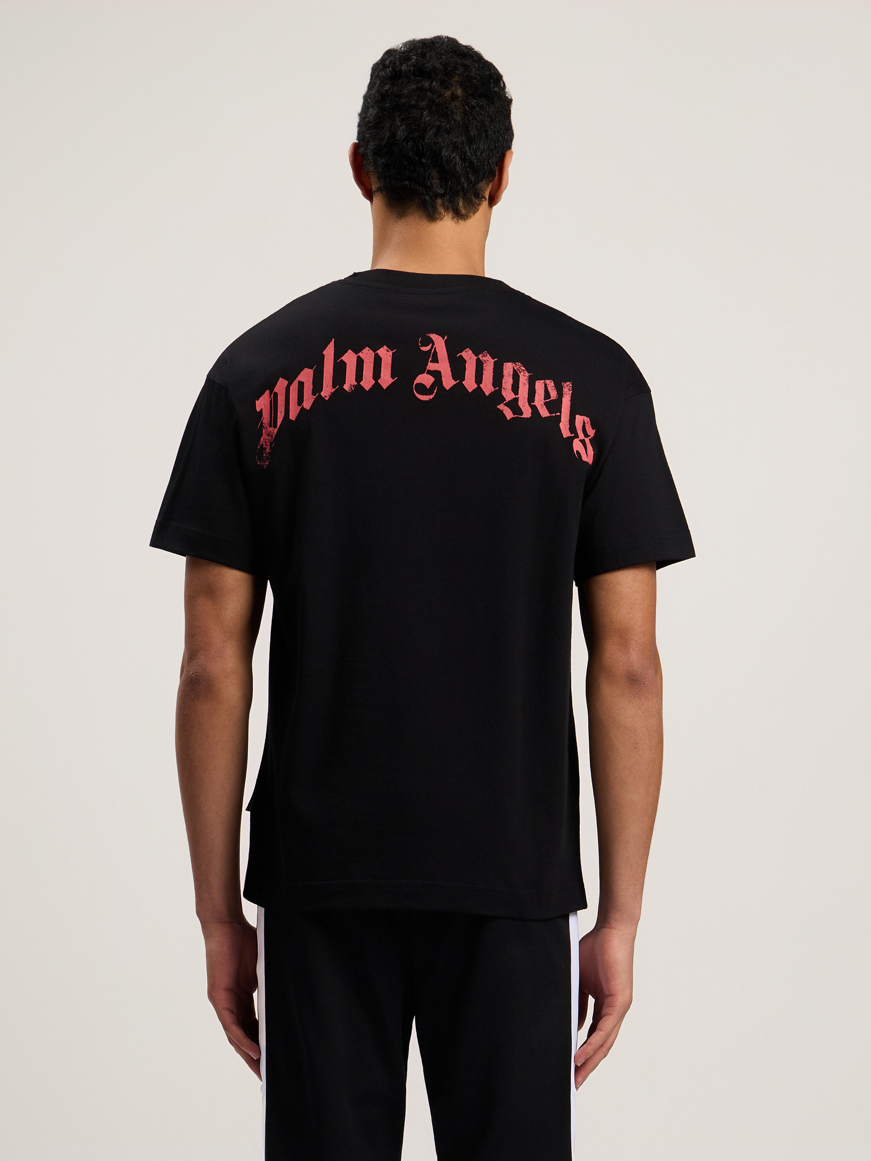 PALM ANGELS Spray Broken Bear T-Shirt Black/Pink PMAA109T26JER002