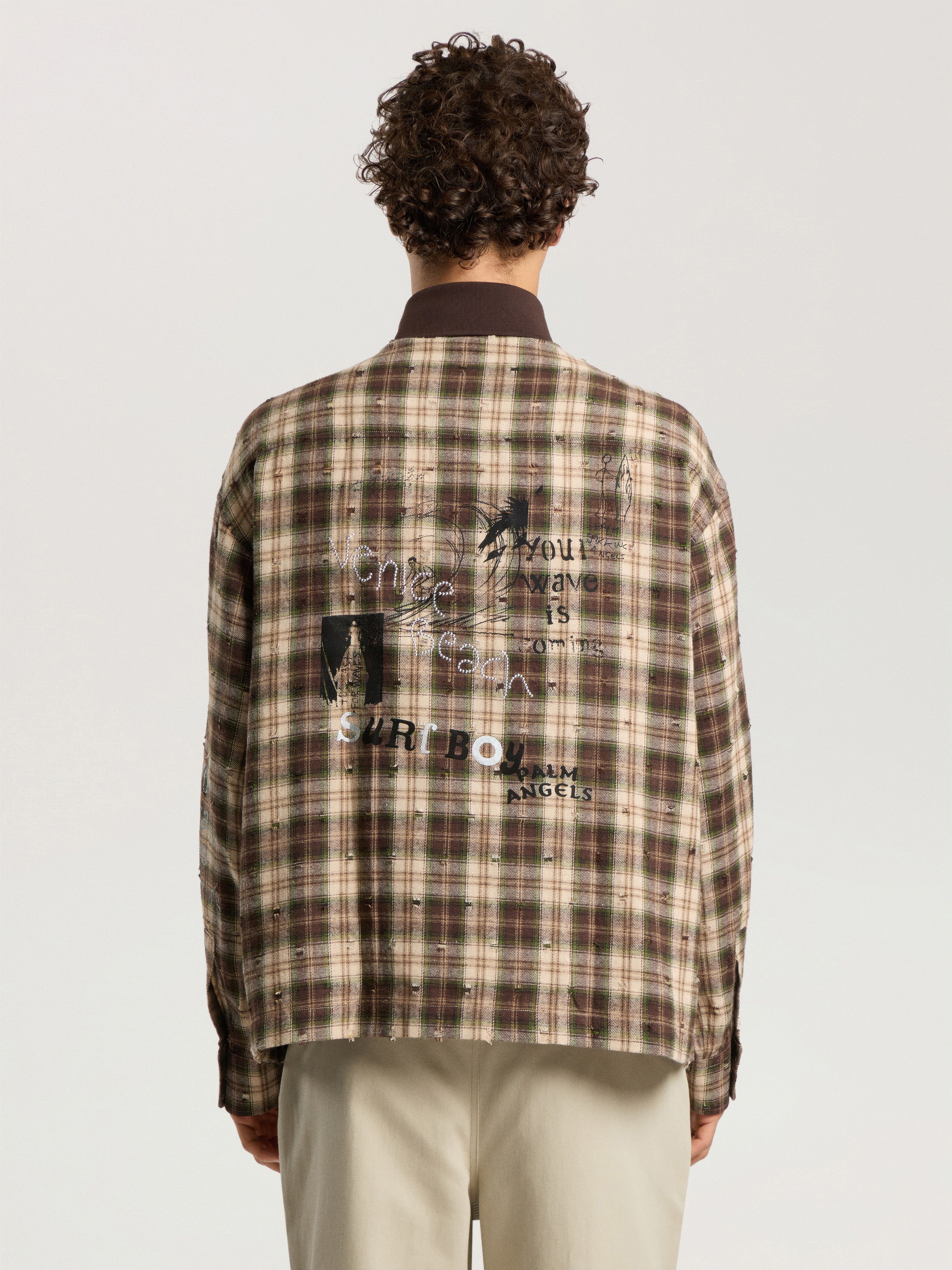 PALM ANGELS Surfer Dream Check Loose Shirt MULTICOLOR - BLACK PAMGE05F26FB02