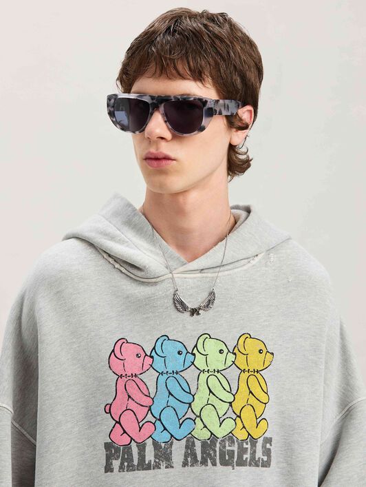 PALM ANGELS  Hoodie mit Bären-Prints GREY MELANGE - MULTICOLOR PMBB172S25FLE002
