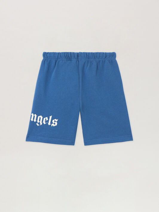 PALM ANGELS Overlogo Sweatshort BLU/BLUE PBCI006S26FLE001
