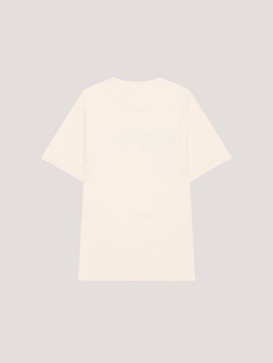 PALM ANGELS Spray Milan T-Shirt OFF White/Blue PMAA109T26JER004