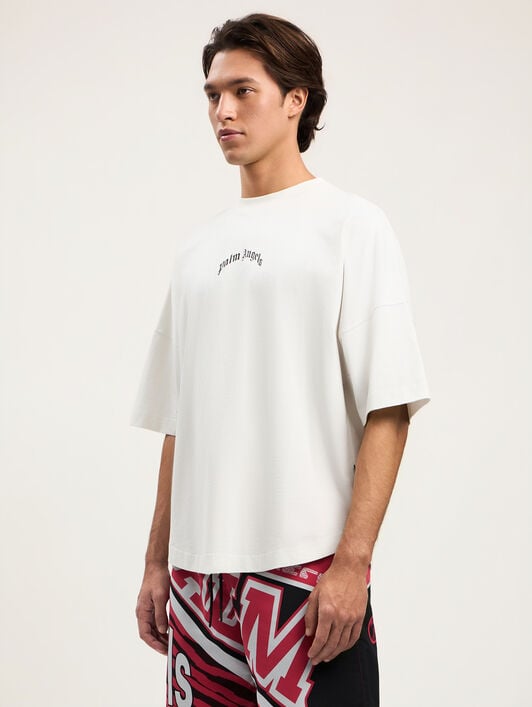 PALM ANGELS Classic Logo Over T-Shirt OFF WHITE BLACK PMAA10BS26JER007