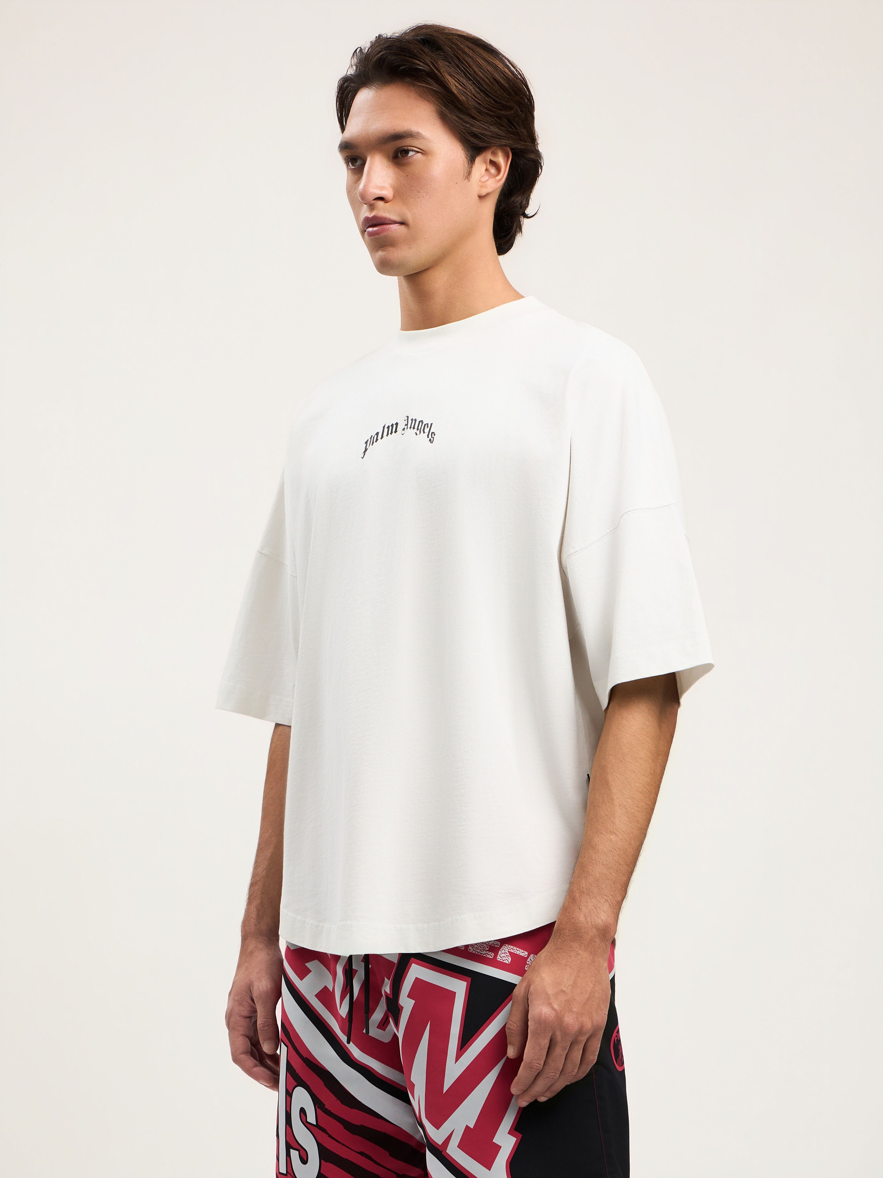 PALM ANGELS Classic Logo Over T-Shirt OFF WHITE BLACK PMAA10BS26JER007