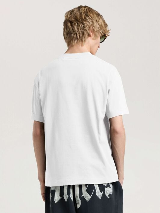 Brushed Palm Tree Regular T-Shirt PALM ANGELS Brushed Palm Tree Regular T-Shirt OFF WHITE - BLACK PAMAA01W26JR19