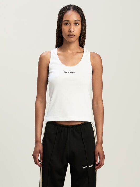 Classic Logo Rib Tank PALM ANGELS Classic Logo Rib Tank WHITE BLACK PWAC020C99FAB001
