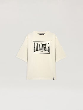 Vintage Box Logo Loose T-Shirt PALM ANGELS Vintage Box Logo Loose T-Shirt OFF WHITE - BLACK PAMAA03F26JR04