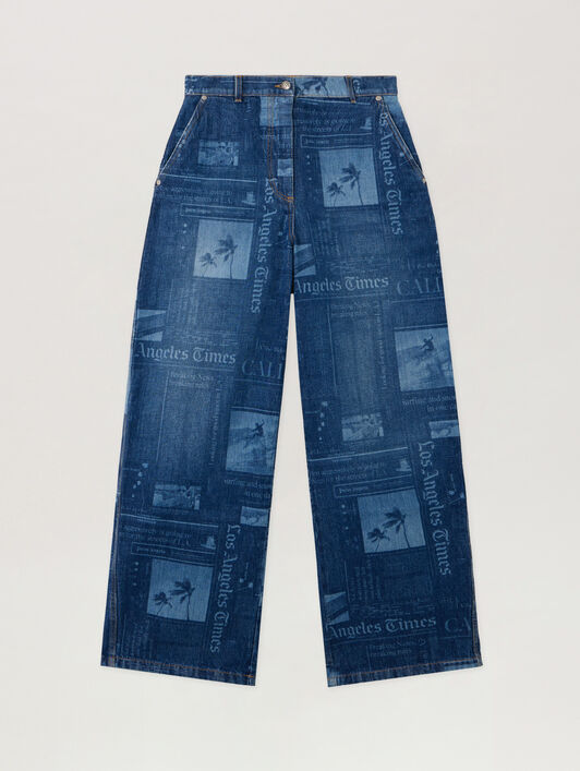 PaxLaTimes Baggy Denim Pants PALM ANGELS PaxLaTimes Baggy Denim Pants MEDIUM BLUE - DUSTY BLUE PWYB040F25DEN001