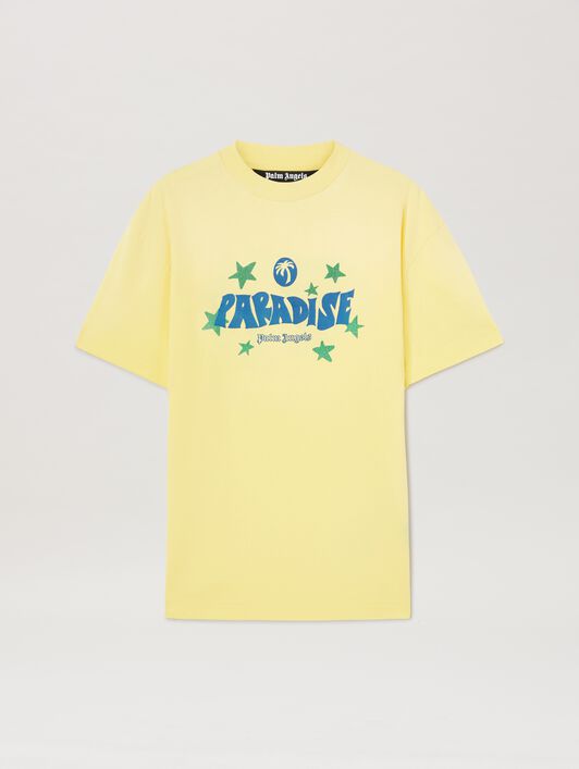 PALM ANGELS  Paradise T-shirt GIALLO - BLU PMAA001S25JER001