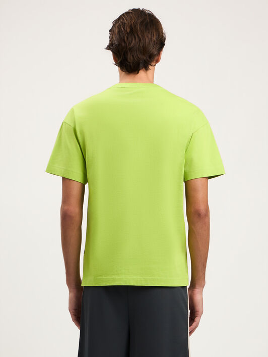 PALM ANGELS Spray Bear T-Shirt LIME MILITARY GREEN PMAA109S26JER001