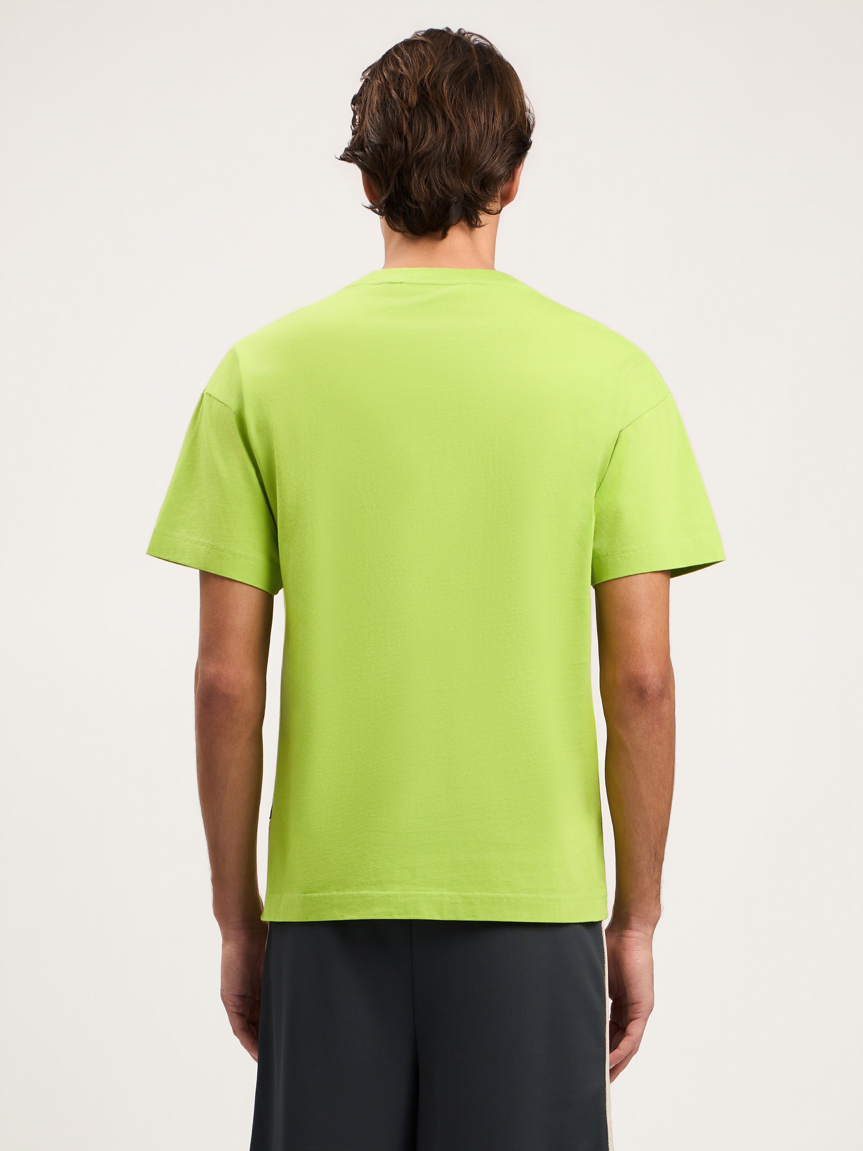 PALM ANGELS Spray Bear T-Shirt LIME MILITARY GREEN PMAA109S26JER001