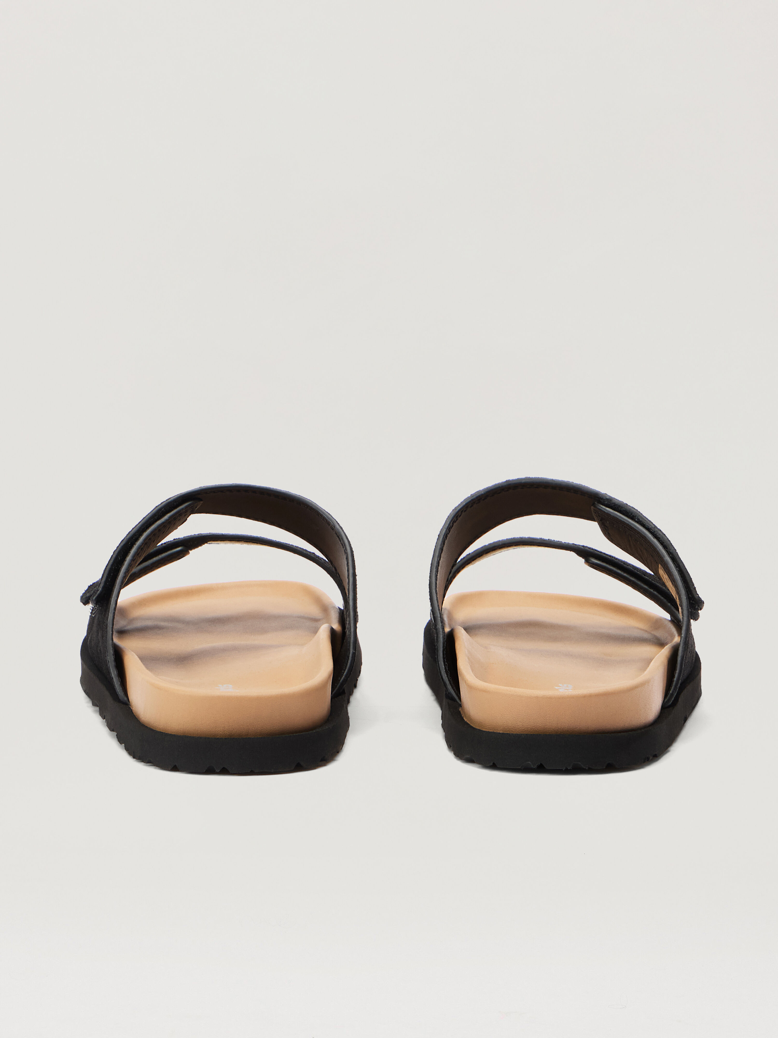 PALM ANGELS Logo Suede Sandals BLACK/CAMEL PMIH01AF25LEA001
