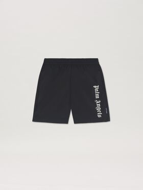 PALM ANGELS  Overlogo Swimshort BLACK - OFF WHITE PBFD003C99FAB001