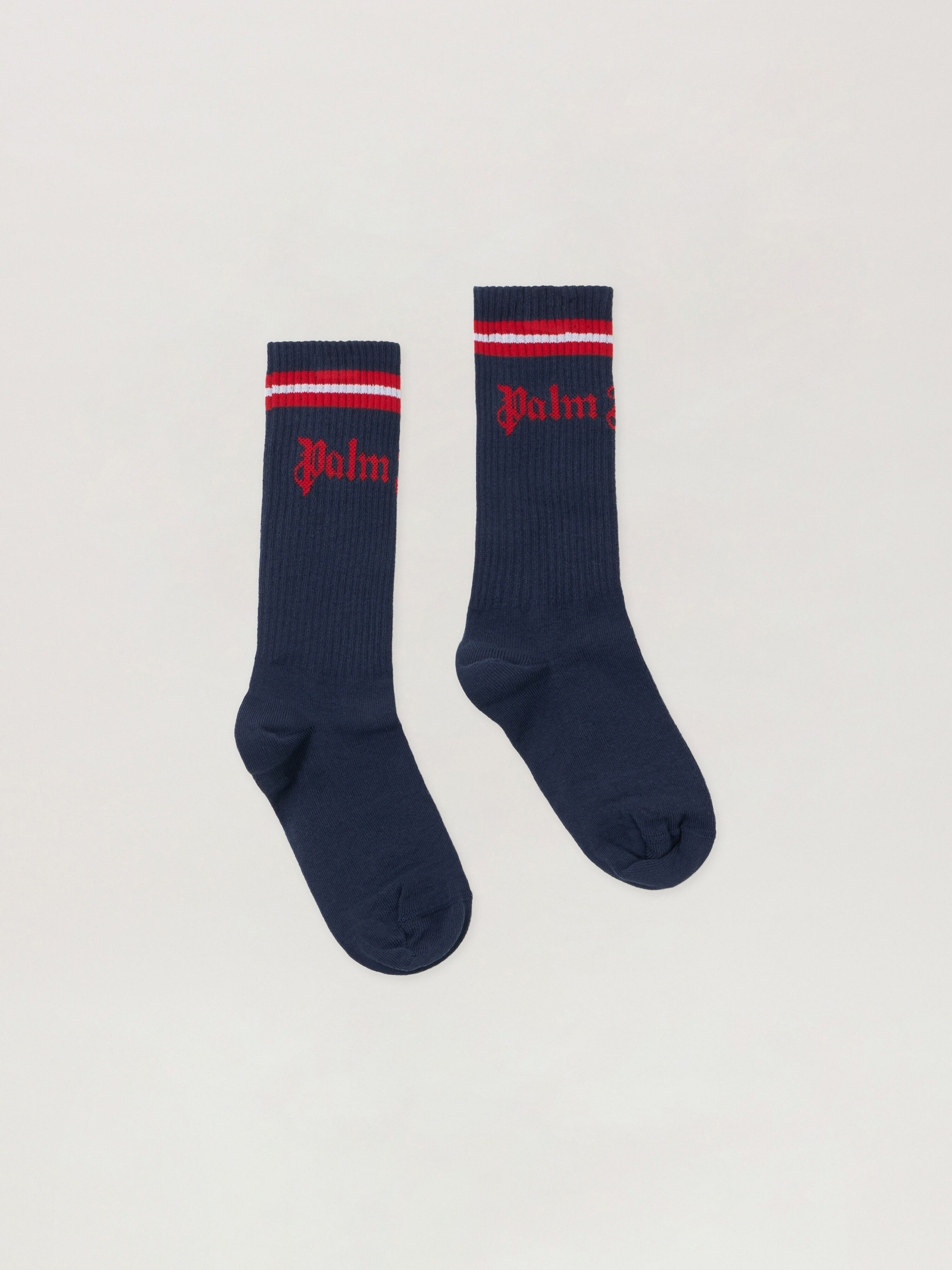 PALM ANGELS Pa Track High Socks NAVY BLUE - RED PBRA005F25KNI001