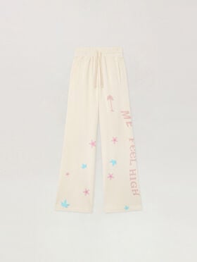 PALM ANGELS Feel High Sweatpants OFF WHITE - MULTICOLOR PAWCH01F26FL02