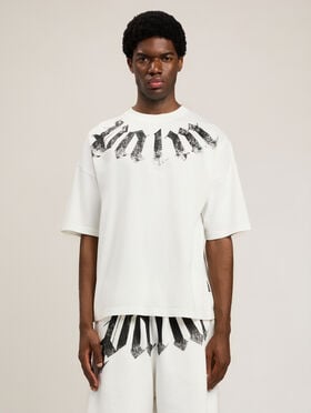 Big Neck Logo Loose T-Shirt PALM ANGELS Big Neck Logo Loose T-Shirt OFF WHITE BLACK PMAA10DS26JER002