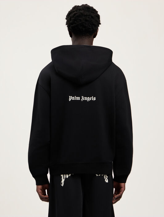 PALM ANGELS Statement Hoodie BLACK OFF WHITE PMBB17DS26FLE005