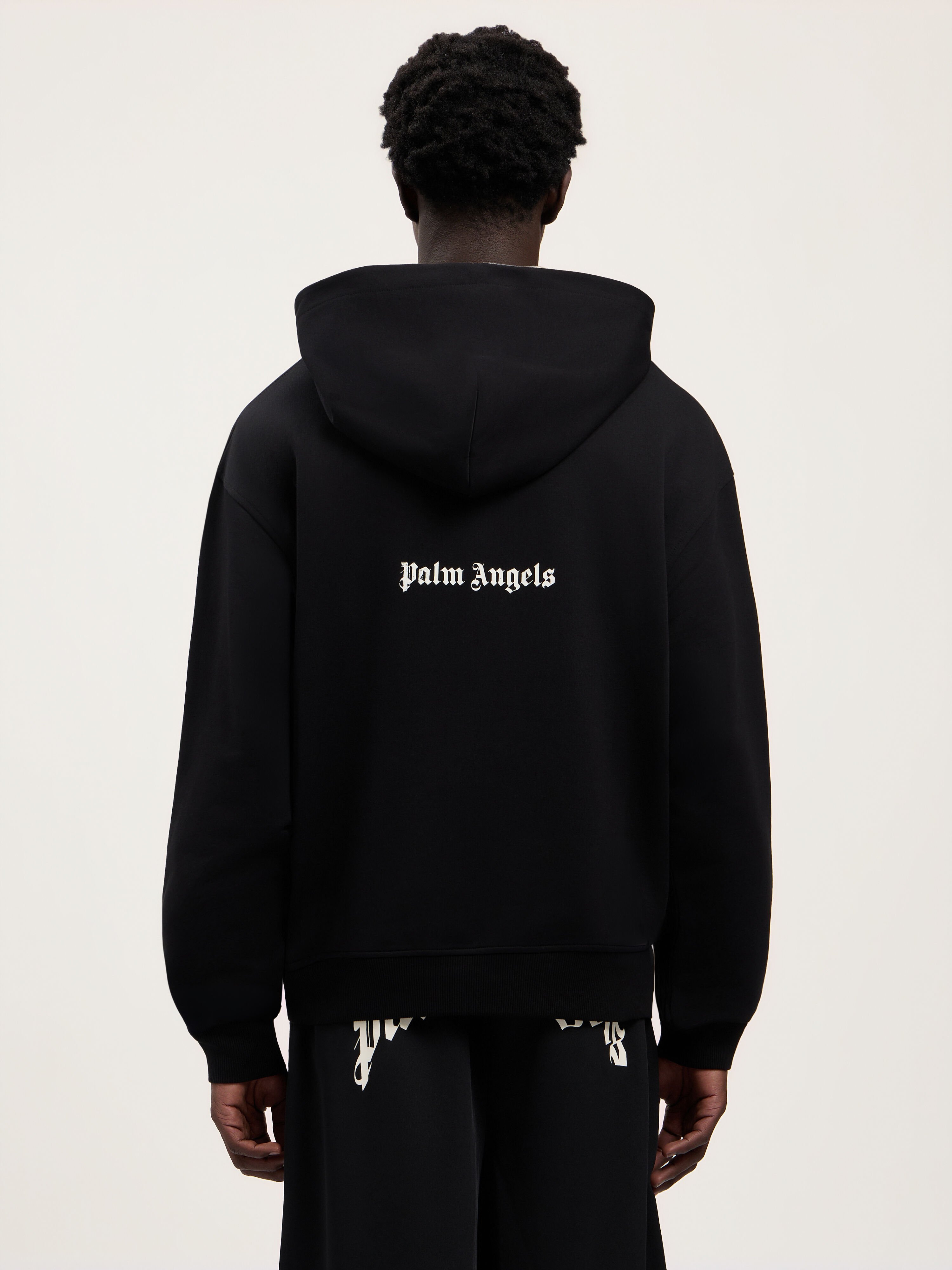 PALM ANGELS Statement Hoodie BLACK OFF WHITE PMBB17DS26FLE005