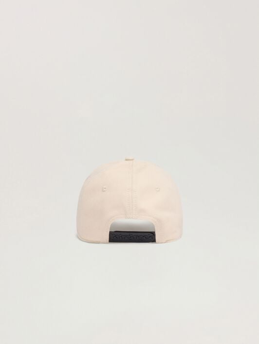 PALM ANGELS Lion Herald Cap OFF WHITE - NAVY BLUE PALMB01W26FB03