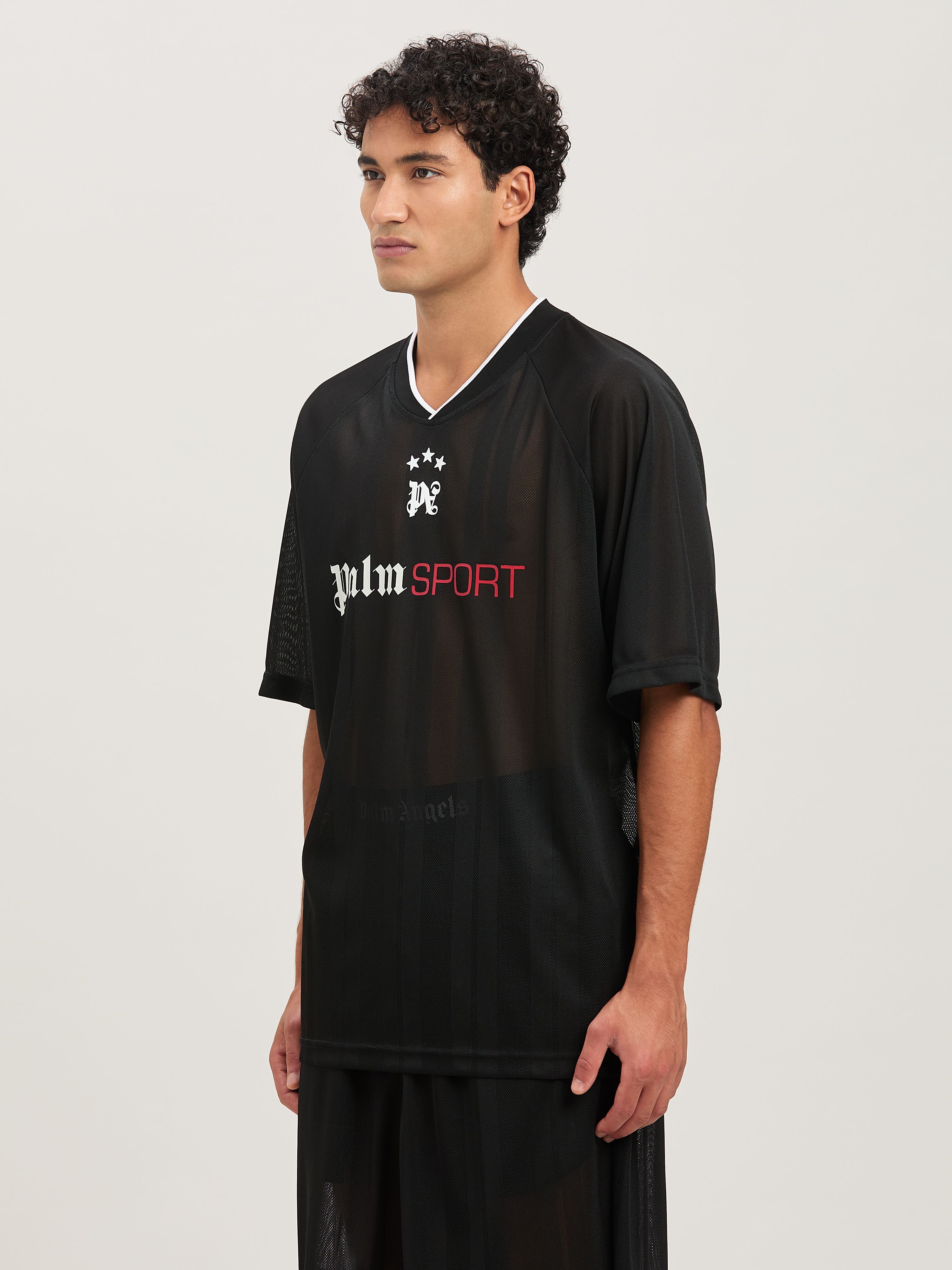 PALM ANGELS  Palm Sport T-shirt NERO - OFF WHITE PMAA104S25FAB001