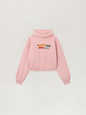 PALM ANGELS Quote Crop Hoodie PINK - MULTICOLOR PWBB076F25FLE005