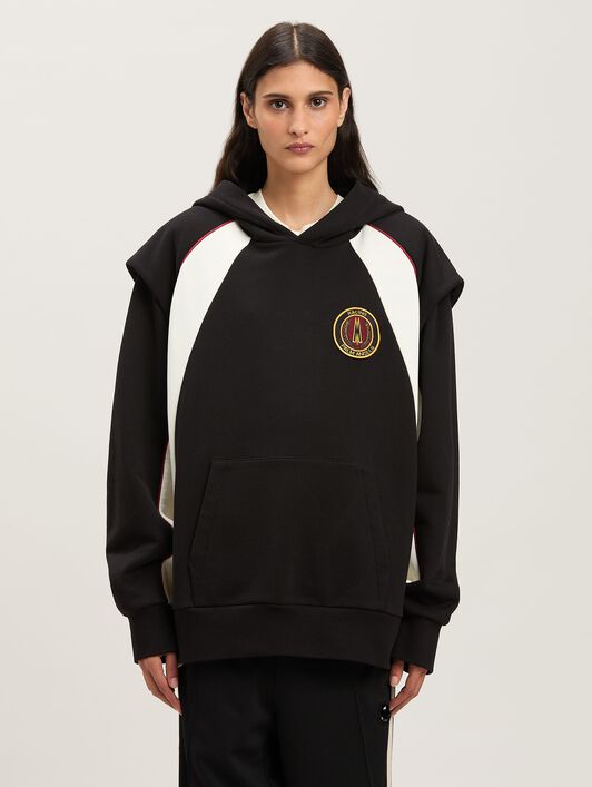 PALM ANGELS  Crest hoodie Moncler x Palm Angels BLACK - WHITE PMBB175T25FLE001