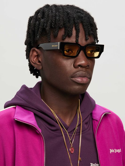 PALM ANGELS  Hyde sunglasses NERO - GIALLO PERI086C99PLA001
