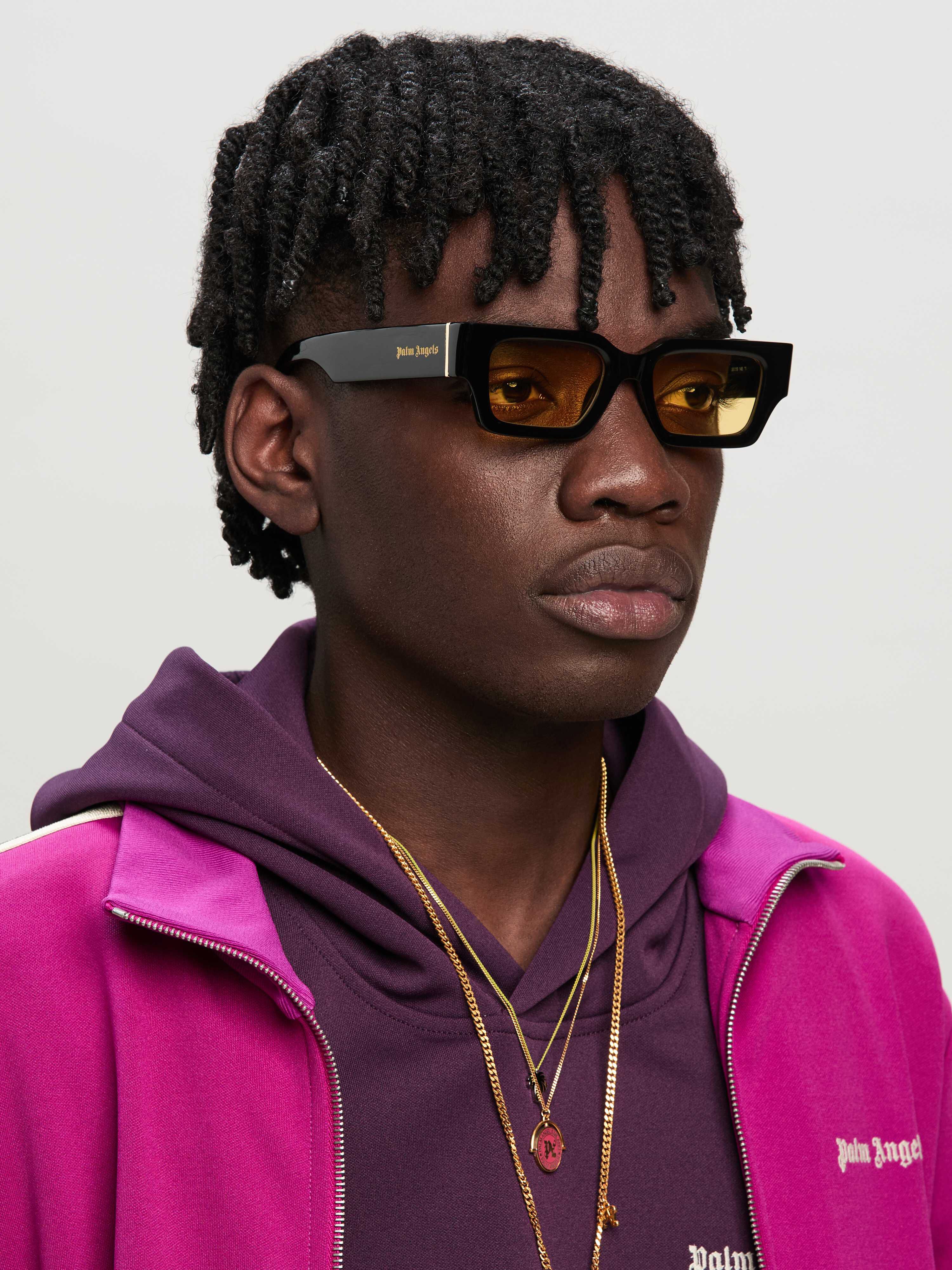 PALM ANGELS  Hyde sunglasses NERO - GIALLO PERI086C99PLA001