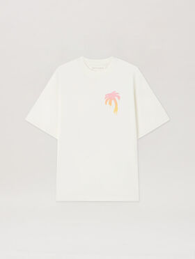 PALM ANGELS I Love PA Loose T-Shirt OFF WHITE BLACK PWAA07BS26JER004