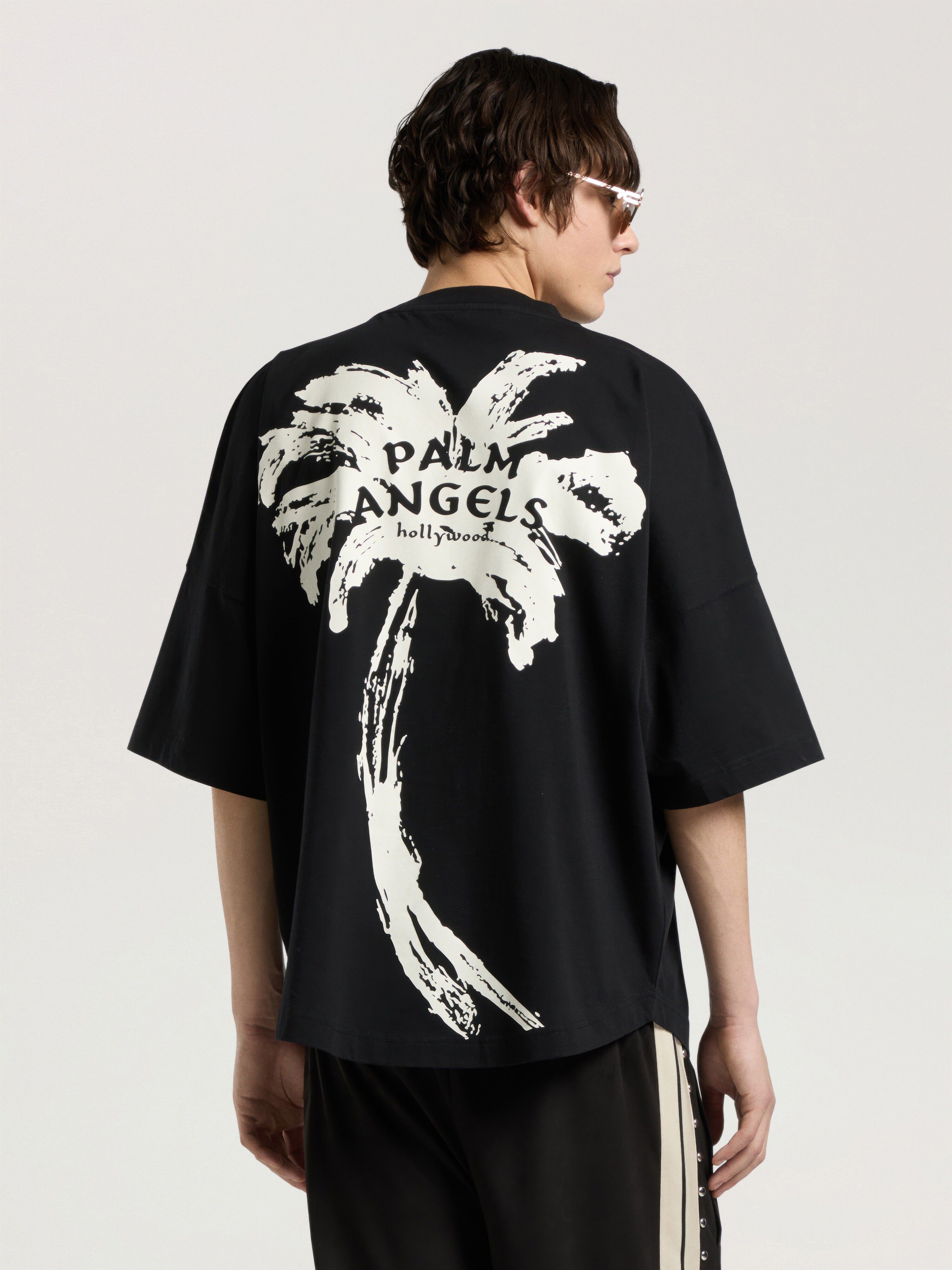 Palm Drift Back Over T-Shirt PALM ANGELS Palm Drift Back Over T-Shirt BLACK - OFF WHITE PAMAA05W26JR03