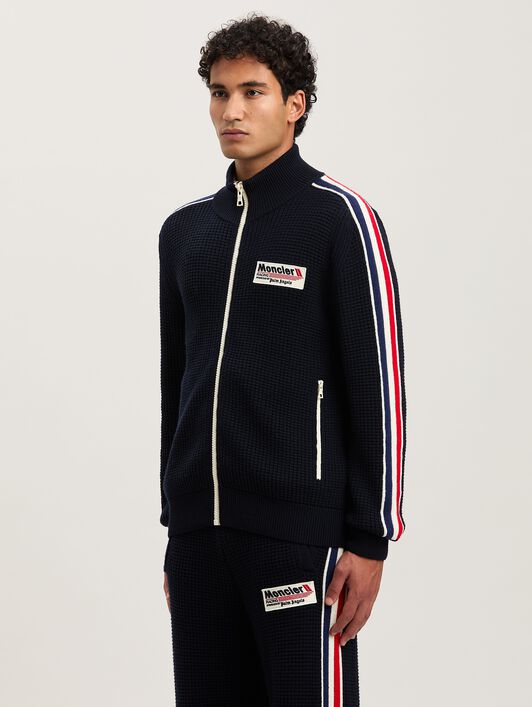 PALM ANGELS  Racing Cardigan Moncler x Palm Angels NAVY BLUE - WHITE PMHB036T25KNI001