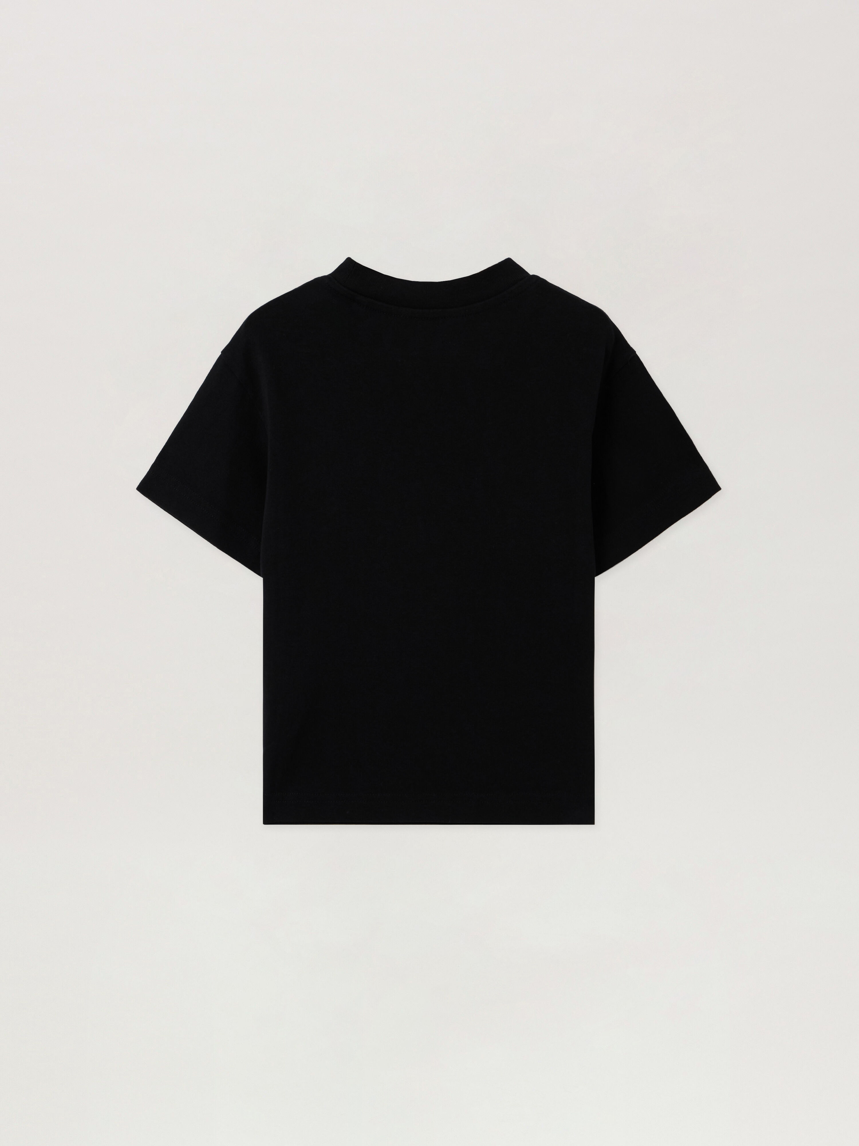 PALM ANGELS Neck Logo Reg.Tshirt S/S BLACK - LIGHT BLUE PBAA003F25JER002