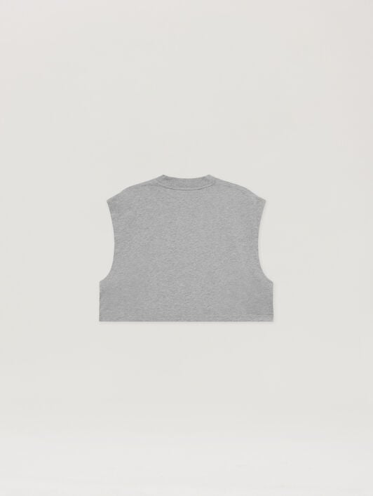 Studded Box Logo Tank Top PALM ANGELS Studded Box Logo Tank Top GREY MELANGE - PINK PAWAC03F26JR01