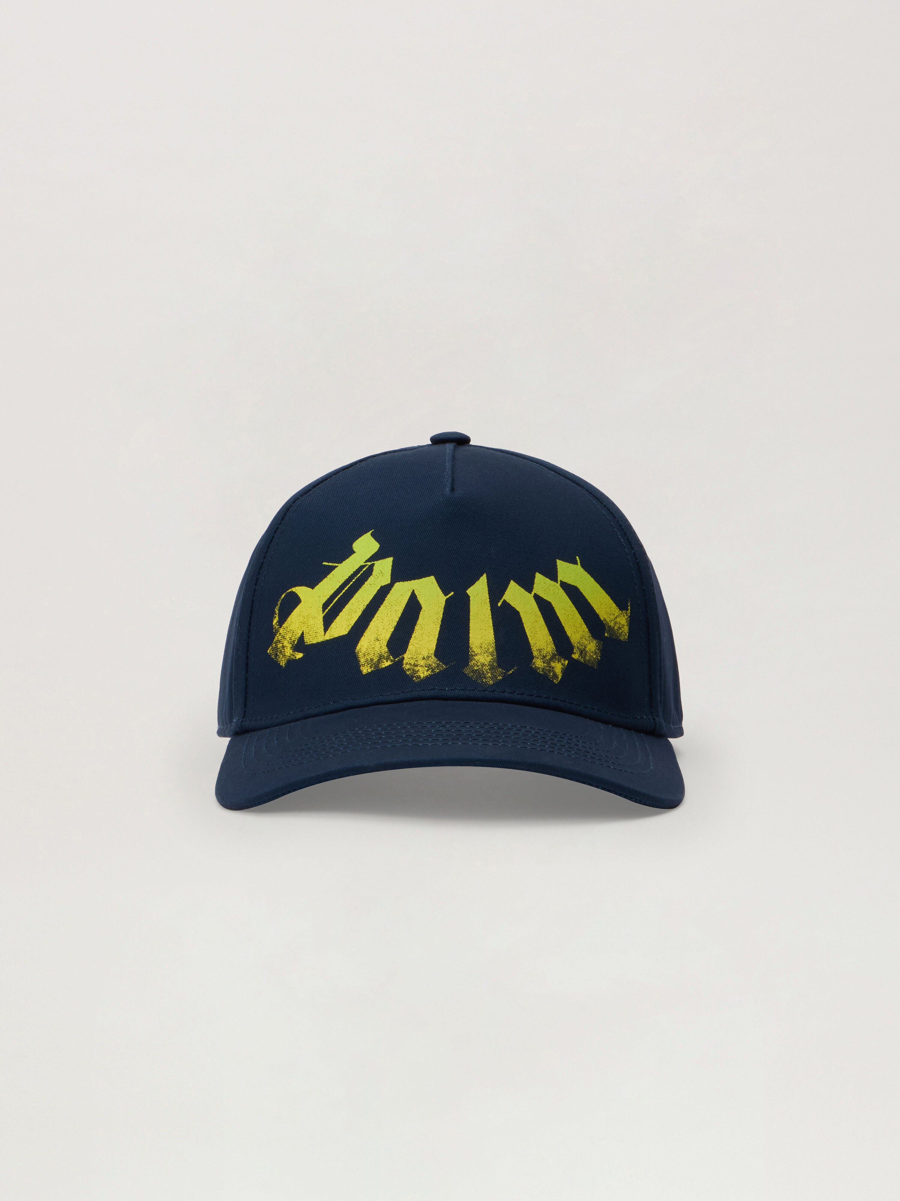 PALM ANGELS Big Neck Logo Cap NAVY BLUE LIME PMLB104S26FAB009