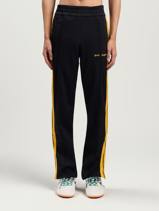 PALM ANGELS Classic Logo Color Track Pants BLACK - YELLOW PMCJ020F25FAB001