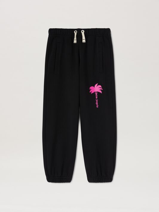 PALM ANGELS  The Palm Sweathose BLACK FUCHSIA FLUO PGCH008S25FLE001