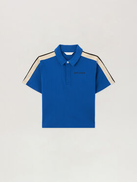 PALM ANGELS Track Polo BLU/BLUE PBBD013S26FLE001