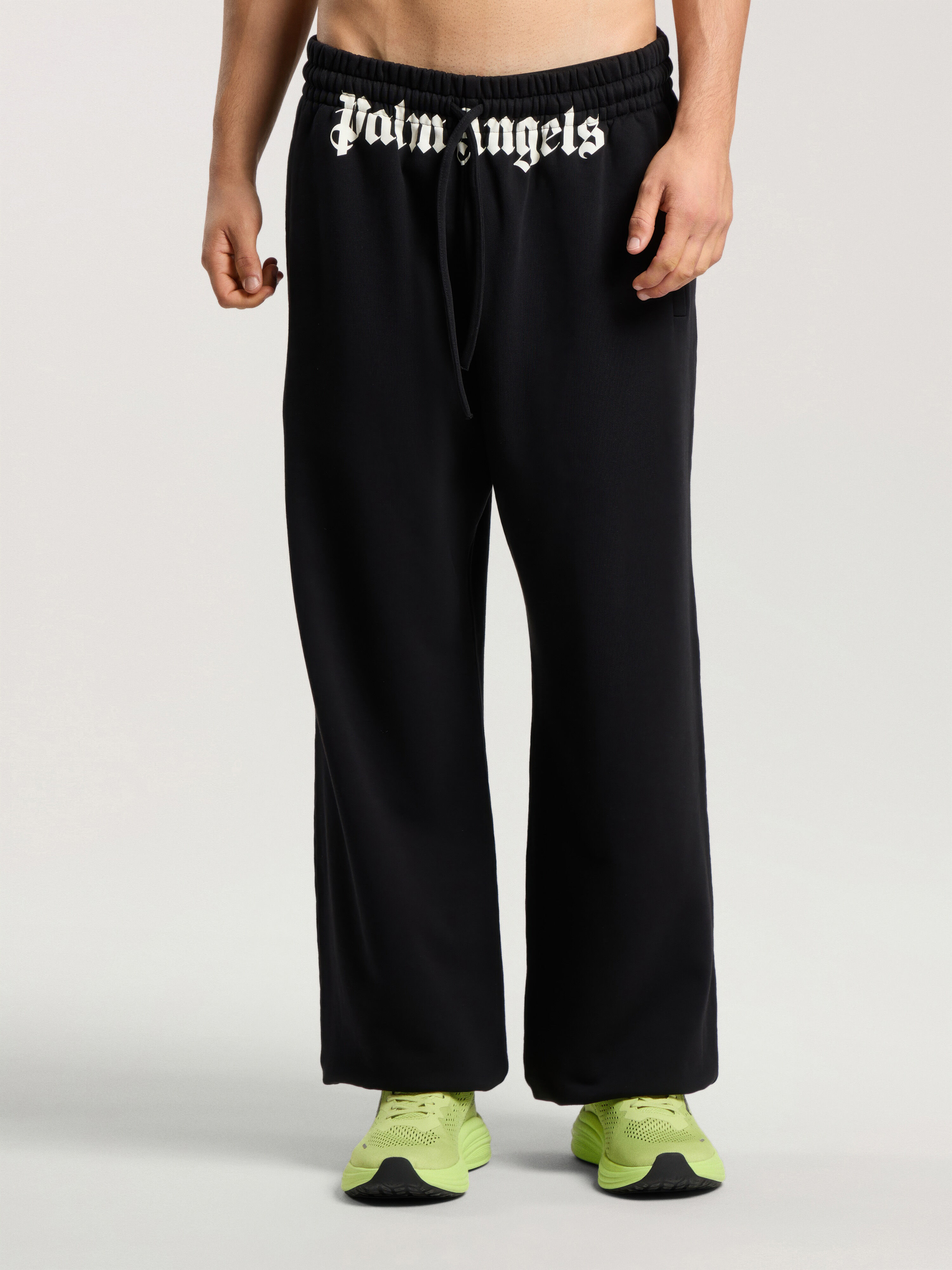 Waist Logo Sweatpants PALM ANGELS Waist Logo Sweatpants BLACK - OFF WHITE PAMCH01F26FL02